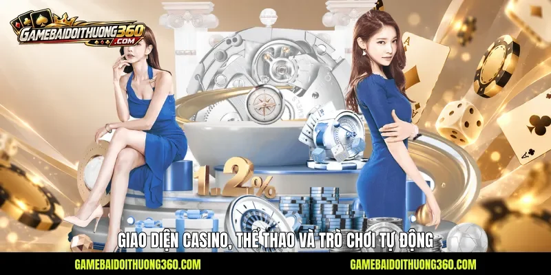 Giao diện casino, thể thao và trò chơi tự động