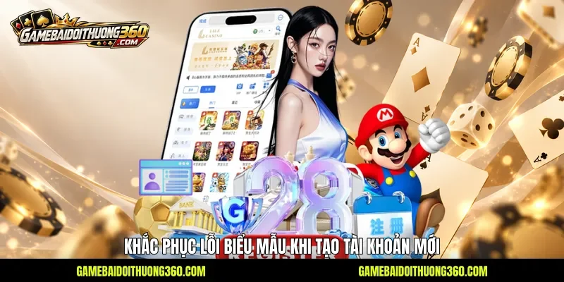 Khắc phục lỗi biểu mẫu khi tạo tài khoản mới