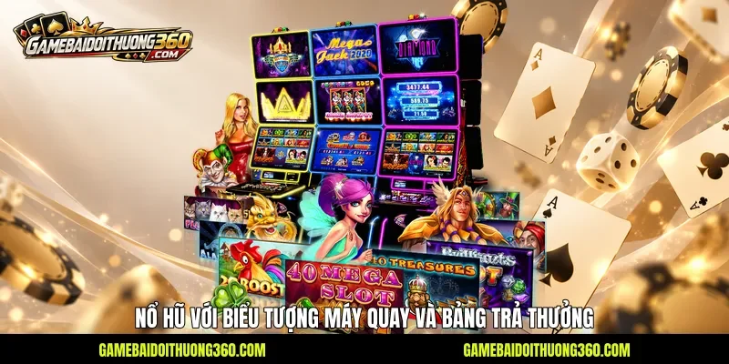 Nổ Hũ với biểu tượng máy quay và bảng trả thưởng