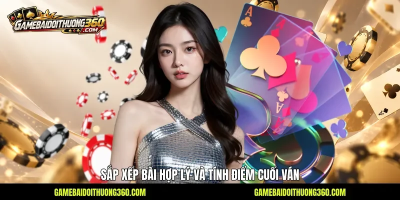 Sắp xếp bài hợp lý và tính điểm cuối ván