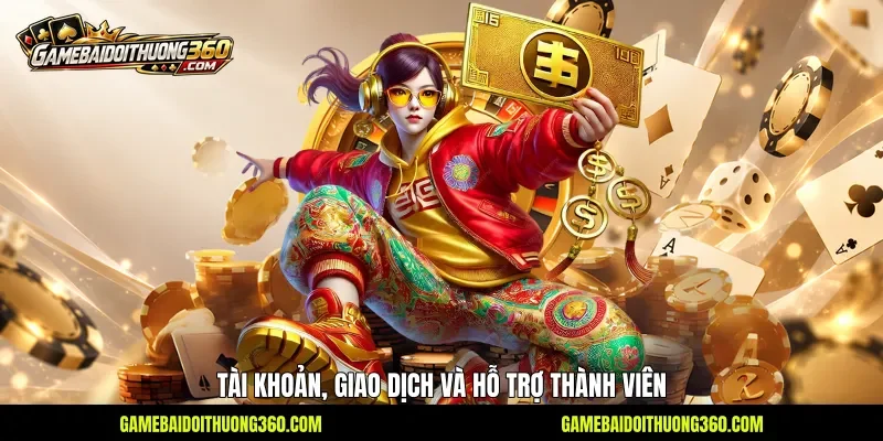 Tài khoản, giao dịch và hỗ trợ thành viên
