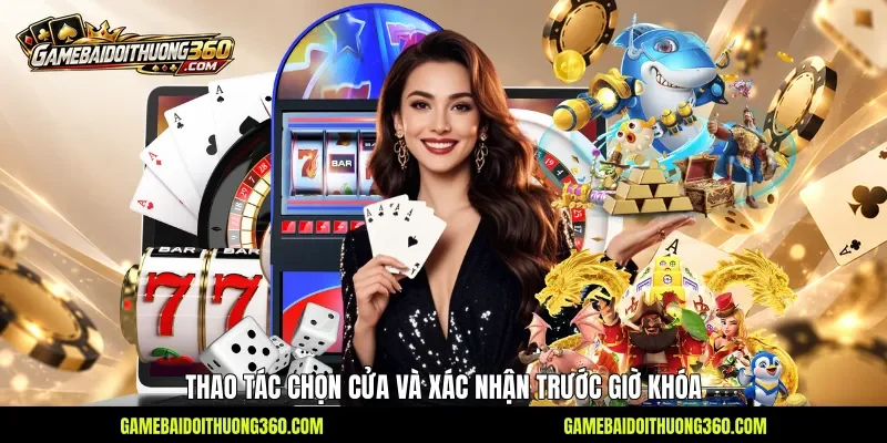 Thao tác chọn cửa và xác nhận trước giờ khóa